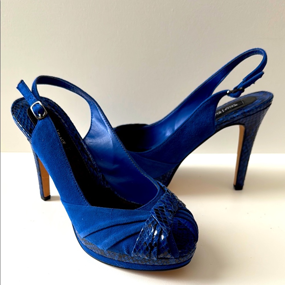 WHBM Blue Slingback Heels